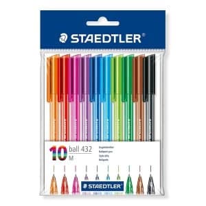 Staedtler Rainbow Ballpoint Pens Multicolour 0.5mm Line PK10