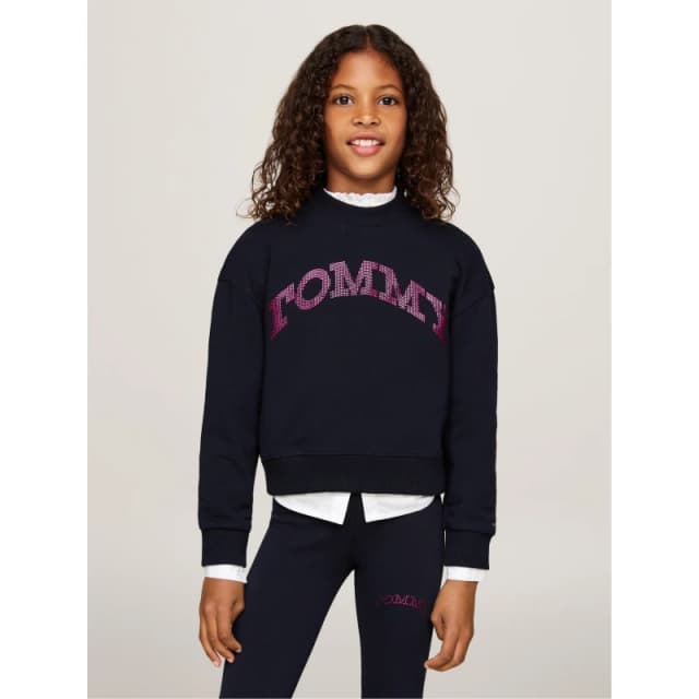 Tommy Hilfiger Tommy Foil Sweat Jn44 Crew Sweaters 4Y Blue 52915218135