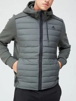 Adidas Varilite Hybrid Hooded Jacket - Grey
