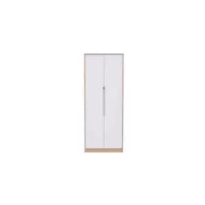 Welcome Furniture Barquero Tall Plain Wardrobe - White Matt and Bardolino Oak
