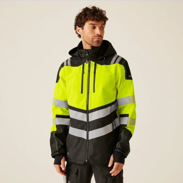 Regatta Regatta Men Hi-Vis X-PRO Waterproof Shell Jacket in Bright Yellow Size: Medium Bright Yellow M Male 5063019886701