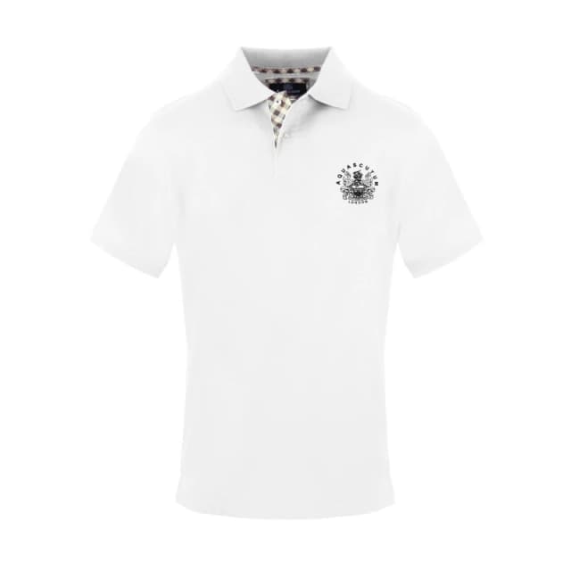 Aquascutum Mens Polo Short Sleeve Polo Shirt Short Sleeve Polos Small White 54289201350