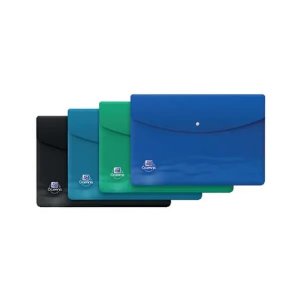 Oxford Oxford Oceanis Press Stud Wallet A4+ Assorted (Pack of 4) 400177825 400177825