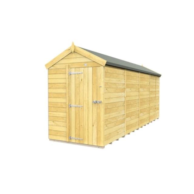 Buttercup Farm 5 x 17 Feet Apex Shed - Single Door W/O Window - L503 x W147 x H217cm in Brown Brown Unisex