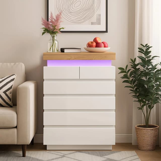 Urban Meuble White Bedside Cabinet Modern Design Storage White unisex One Size