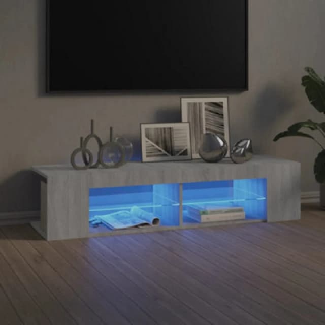 vidaXL TV Cabinet with LED Lights Grey Sonoma 135x39x30 cm, Grey 815694