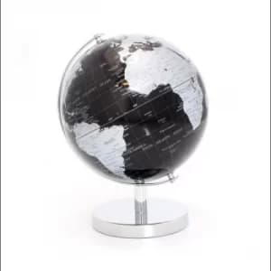 Small Globe Silver & Black on Base by Lesser & Pavey