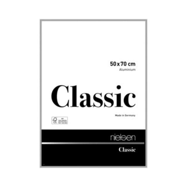 Nielsen Classic Polished Silver Aluminium Picture Frame 50X70Cm - With Float Glass And Push/turn Clips
