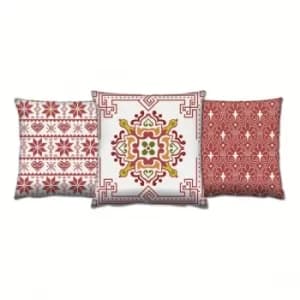 AC-4396-4659-4531 Multicolor Cushion Set (3 Pieces)