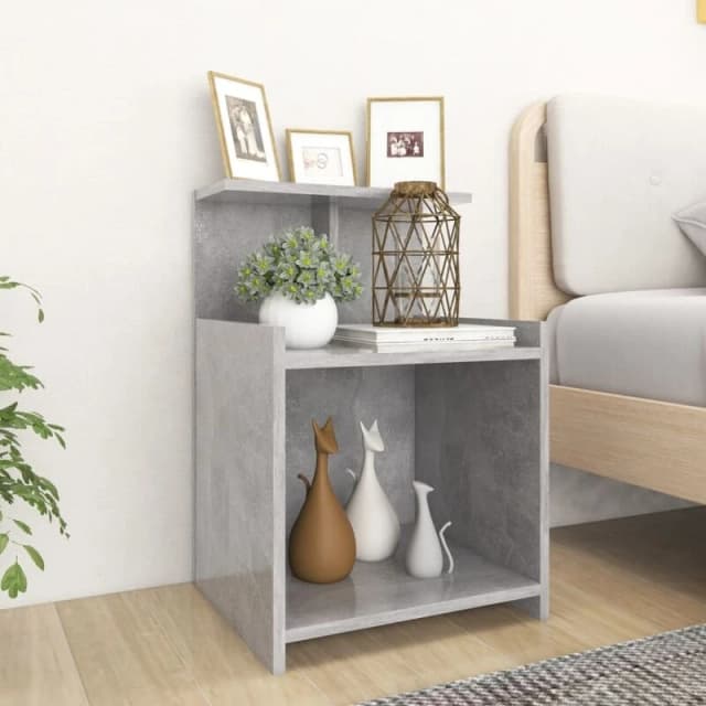 VIDAXL Bed Cabinet Concrete Grey 40x35x60cm Engineered Wood Vidaxl 8720286557884
