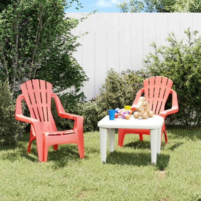 VIDAXL Garden Chairs 2 pcs for Children Red 37x34x44cm pp Wooden Look Vidaxl 364738