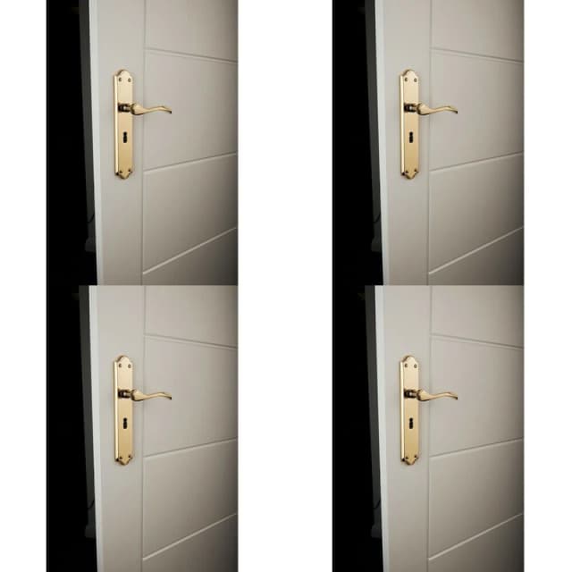 Loops 4x PAIR Curved Handle on Long Lock Backplate 245 x 45mm Polished Chrome Multi