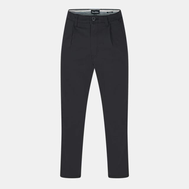 Threadbare Cotton Straight Leg Pleated Chino Trousers With St - Black XL