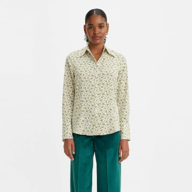 Levis Womens Maeve Elodie Floral Long-Sleeve Blouse Elodie FlorMoss female 12 (M)