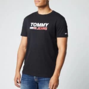 Tommy Jeans Mens Corporate Logo T-Shirt - Black - XL