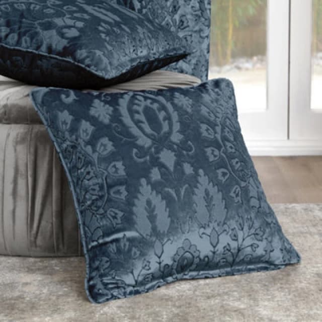 Curtina Trinity Jacquard Filled Cushion 43cm x 43cm Blue