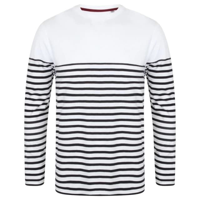 Front Row Mens Long Sleeve Breton Stripe T-Shirt in Off-White Size: XS Off-White Male XS