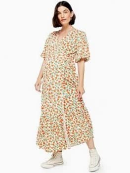 Topshop Maternity Peplum Wrap Dress - Multi