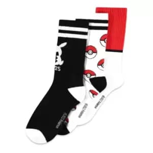 Pokemon Iconic Logos Sport Socks, 3 Pack, Unisex, 39/42,...