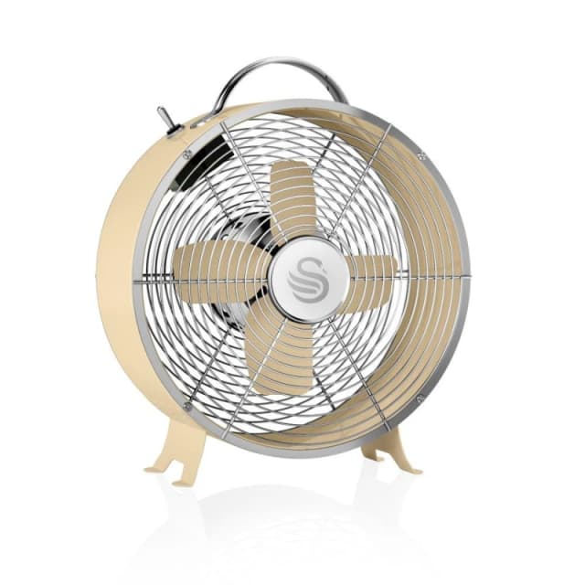 Swan 8 Retro Cream Clock Fan Cream M
