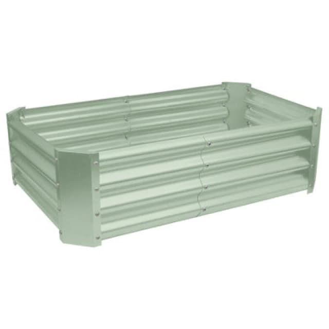 Harbour Housewares Rectangle Galvanised Steel Outdoor Raised Garden Bed Planter Medium - 120Cm X 60Cm - Green