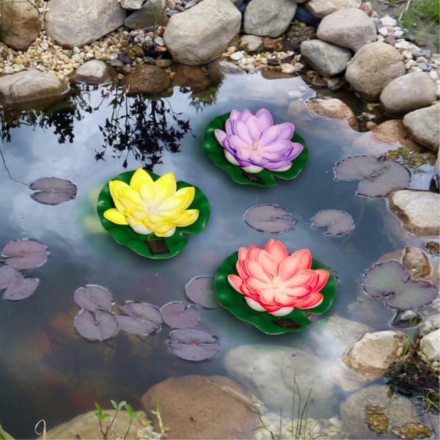 Streetwize Pack of 3 Solar Floating Lotus Light Multi unisex Pack of 3