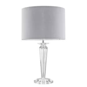 Davenport K9 Crystal Table Lamp with Grey Shade