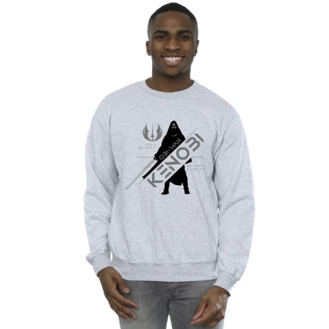Star Wars Star Wars Men Obi-Wan Kenobi Jedi Knight Sweatshirt in Grey Size: Small Grey S Male 5059934429994