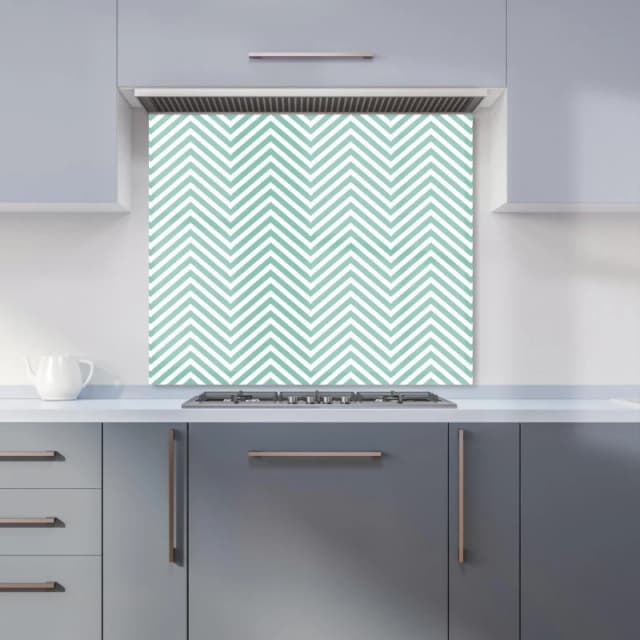 Warren Reed Designer Geometric Chevron Pattern Premium Glass Kitchen Splashback W600mm X H750mm