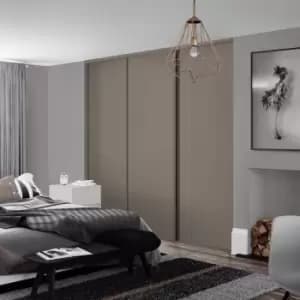 Spacepro Classic 3 Door Sliding Wardrobe Kit Stone 1760 x 2260mm in Grey Steel/MFC