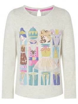Monsoon Girls S.E.W. Christmas Cracker Top - Oatmeal
