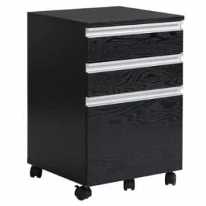 Cornelius 3 Drawer Mobile File Cabinet, black