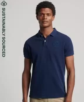 Superdry Mens Organic Cotton Vintage Superstate Polo Shirt Navy / Atlantic Navy - Size: S