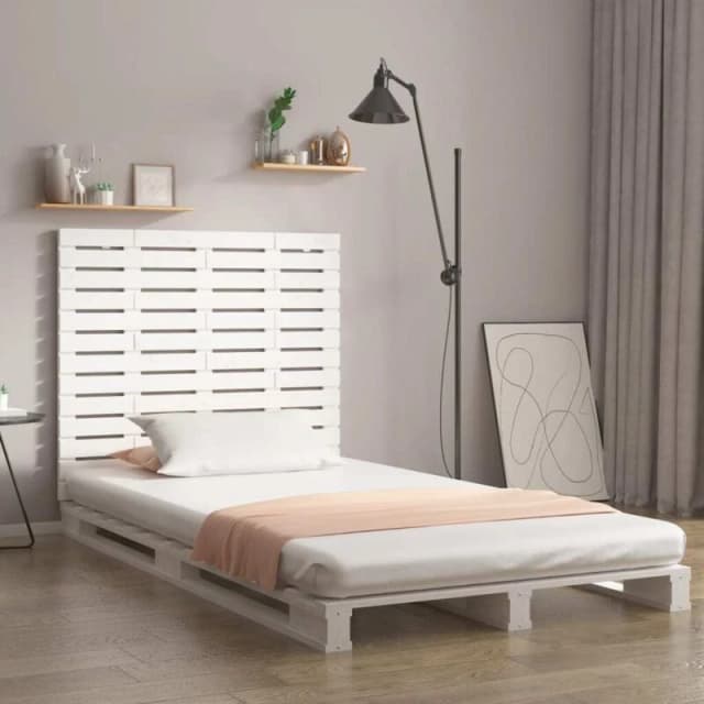 Vidaxl Wall Headboard White 126X3X91.5cm Solid Wood Pine, White 824679