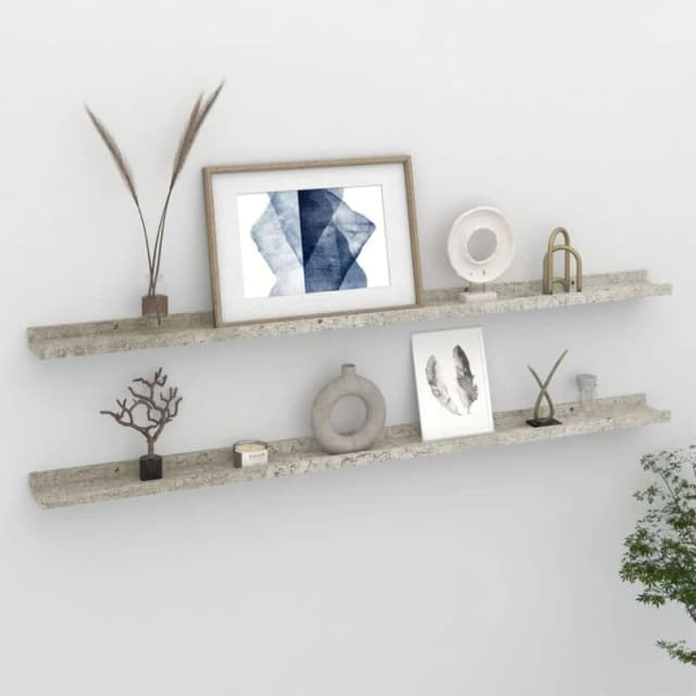 VIDAXL Wall Shelves 2 pcs Concrete Grey 115x9x3cm vidaXL 8720286418048