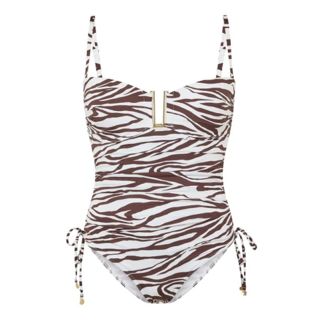 Biba Womens Bandeau Swimsuit Zebra Print female 8 (XS)