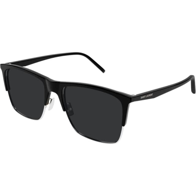 Saint Laurent Semi-Rim Rectangle Sunglasses Black male One Size