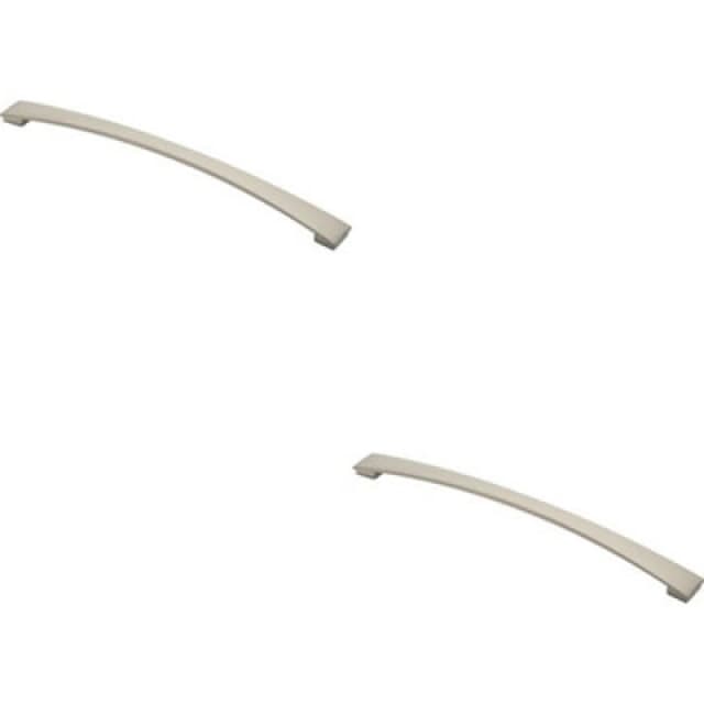 Loops 2x Curved Bow Pull Handle 338 x 25mm 320mm Fixing Centres Satin Nickel Metallics unisex