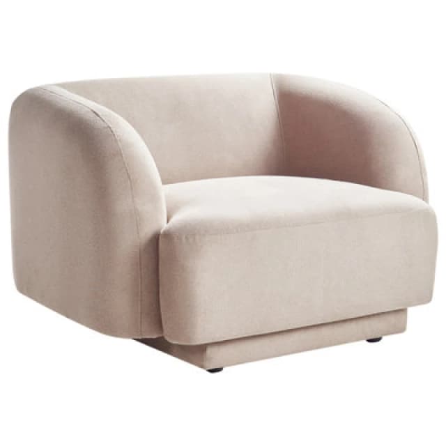 Beliani Fabric Armchair Taupe Skjanes