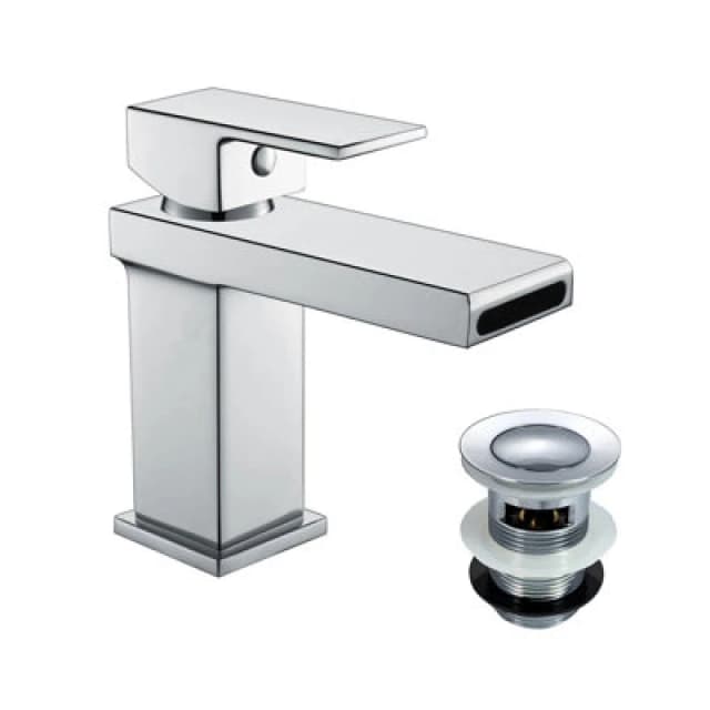 Nes Home Saturn Square Waterfall Mono Basin Mixer Tap