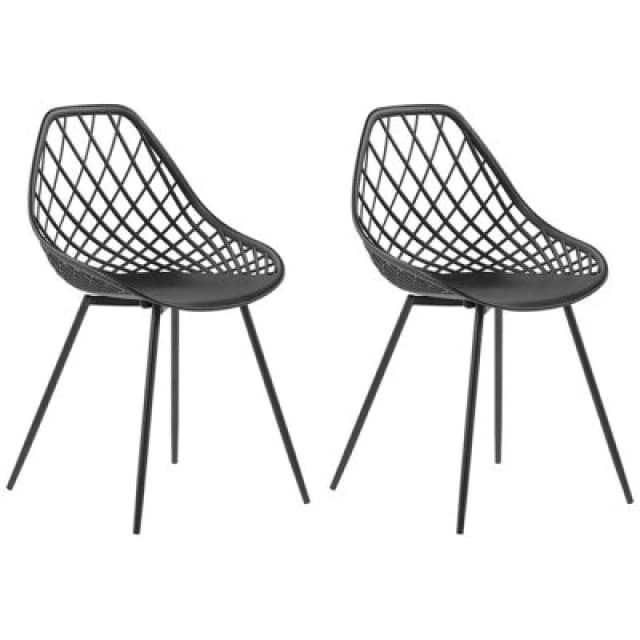 Beliani Set Of 2 Dining Chairs Canton Black