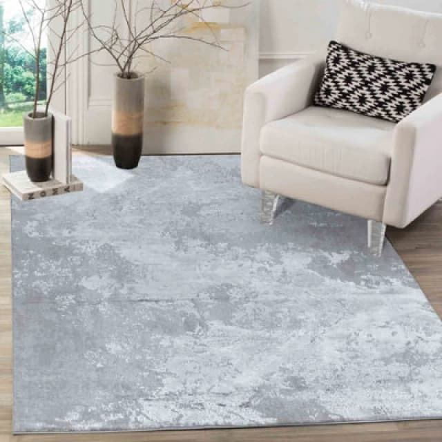Modern Abstract Sprayed Grunge Texture Area Rugs Grey 80X150 Cm