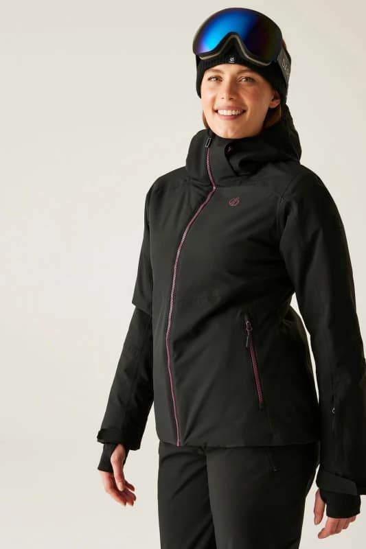 Dare 2b Womens Flurry II Waterproof Ski Jacket in Jet Black Size: 14 Jet Black Female 14