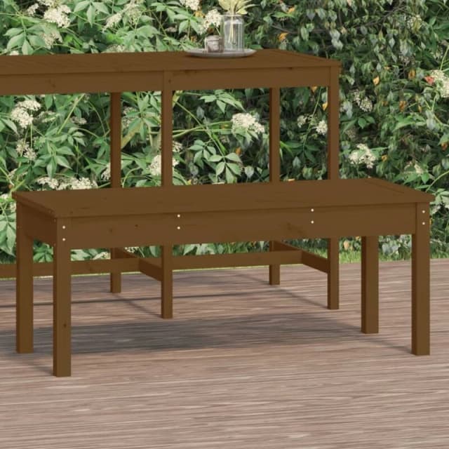 VIDAXL Garden Bench Honey Brown 109x44x45cm Solid Wood Pine Vidaxl 8720845691332