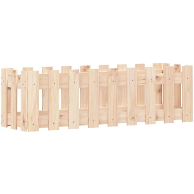 vidaXL Garden Raised Bed w/ Fence Design 100x30x30cm - Pine, Brown 832472