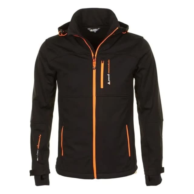 Peak Mountain Children's softshell jacket Peak Mountain Ecanne Noir Male 8 ans ECANNE/3-8/WH/1/NOIR-Orange