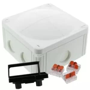 Wiska COMBI White Polypropylene Weatherproof Junction Box With 8 Self Sealing Cable Inlets - 10110873