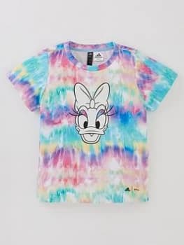 adidas Younger Girls Daisy Duck T-Shirt - Pink/Purple, Pink/Purple, Size 5-6 Years, Women