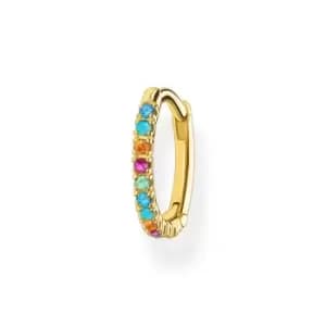 THOMAS SABO Gold Plated Colourful Medium Single Hoop Earring
