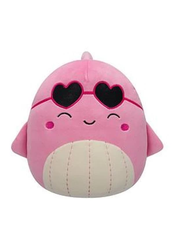 Squishmallows Original 7.5-Inch Val the Pink Whale with Heart Sunglasses - Valentine's Plush
